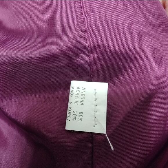 Vintage Connie A Lee Purple Angora Cardigan Sweater M/L Dark Romantic Luxurious - Picture 7 of 8